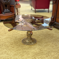 Authentic 36” Teak Ship’s Wheel Coffee Table