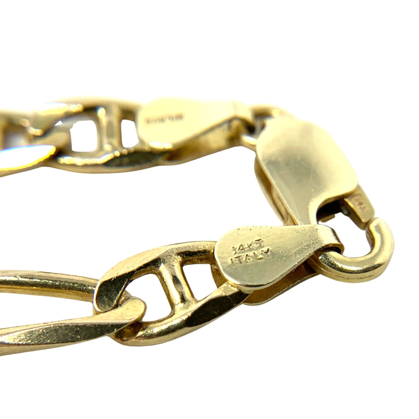 Milros 20" Italian 14K Gold Solid Figaro Chain Necklace