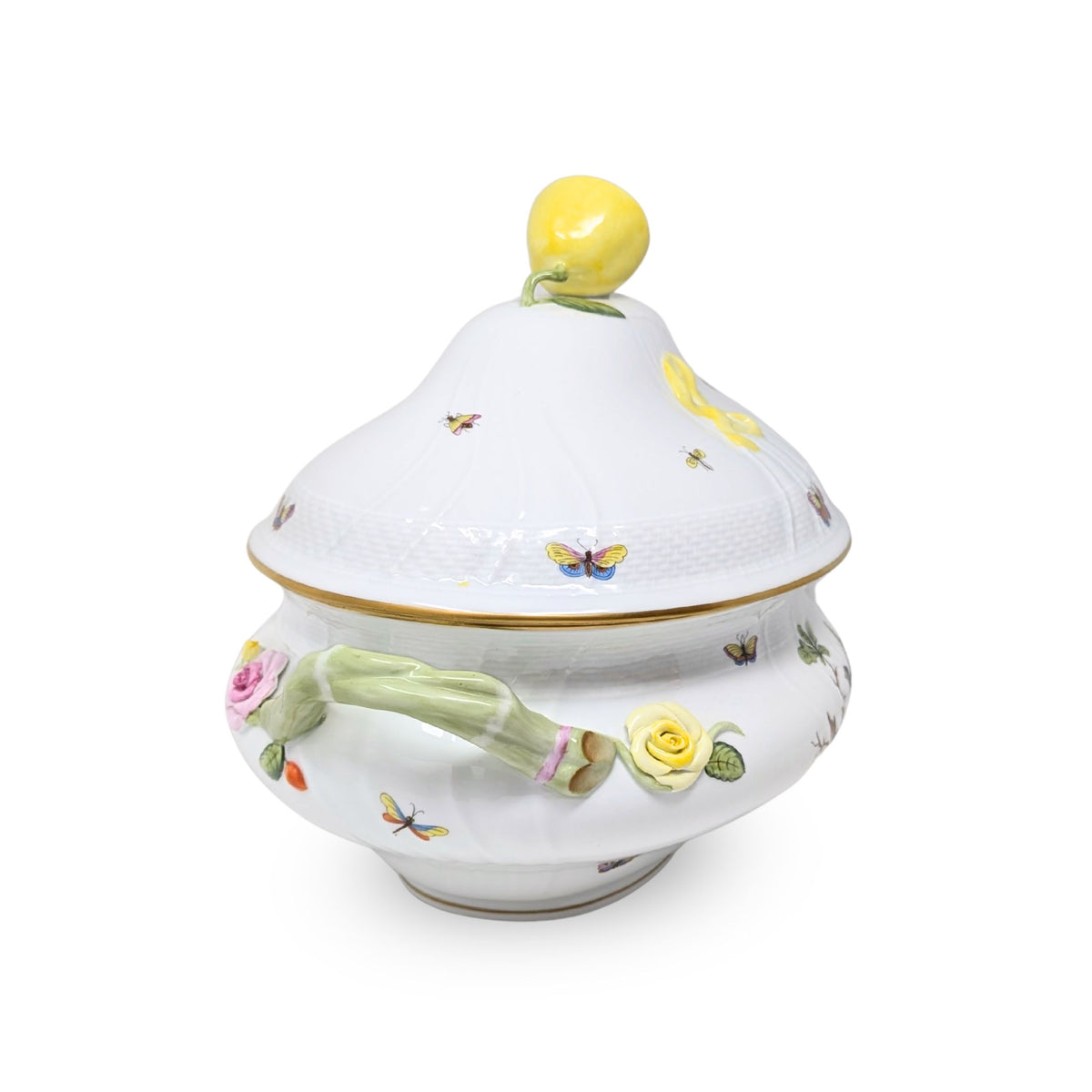 Herend "Rothschild Bird" Soup Tureen W/ Lemon Finial, #1003