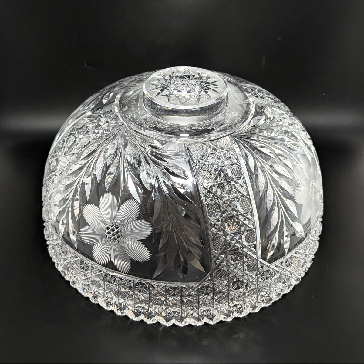 American Brilliant Period 14" Punch Bowl and Stand