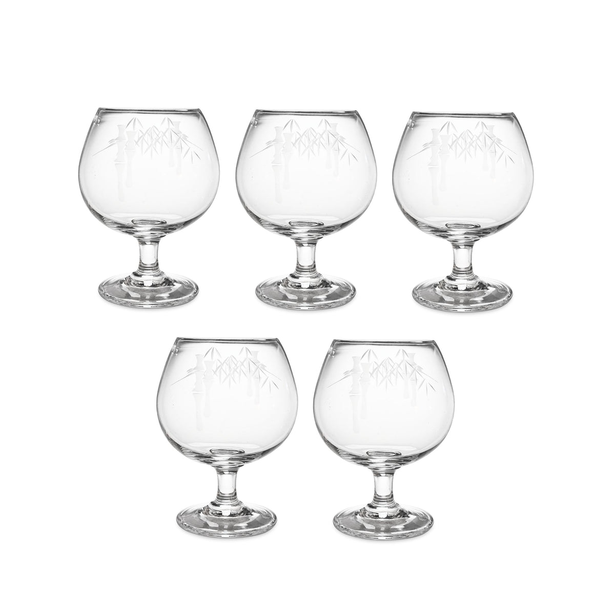 Sasaki “Bamboo” Mid-Century Brandy Snifters (Set of 5)