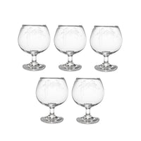 Sasaki “Bamboo” Mid-Century Brandy Snifters (Set of 5)