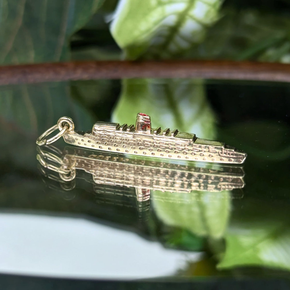 9K Gold 1950’s SS Queen of Bermuda Ship Charm