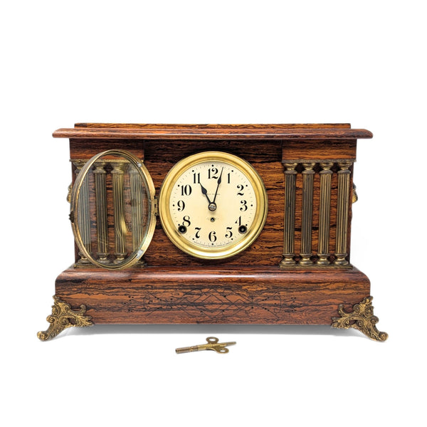 Seth Thomas 1880’s Adamantine 8-Day 8-Column Mantle Clock