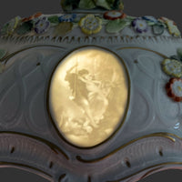 Von Schierholz Germany Porcelain Figural Lamps W/ Lithophane Shades (Pair)