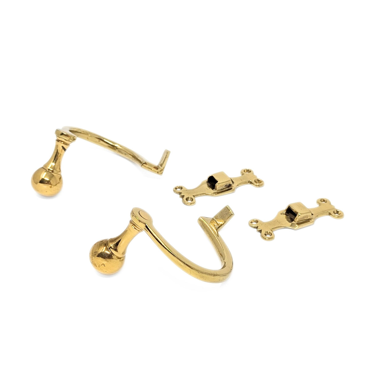 Virginia Metalcrafters CW16-05 Brass Fireplace Tool Jamb Hooks (2)