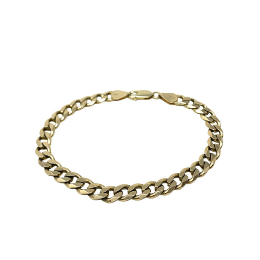 14K Gold Curb Link Bracelet 8  7/16"