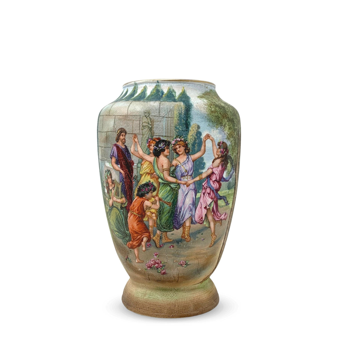 Royal Bayreuth Ca. 1900 Dancing Muses Tapestry Vase
