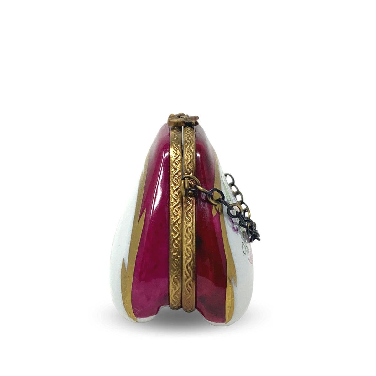 Floral Purse Limoges France Porcelain Trinket Box