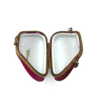 Floral Purse Limoges France Porcelain Trinket Box