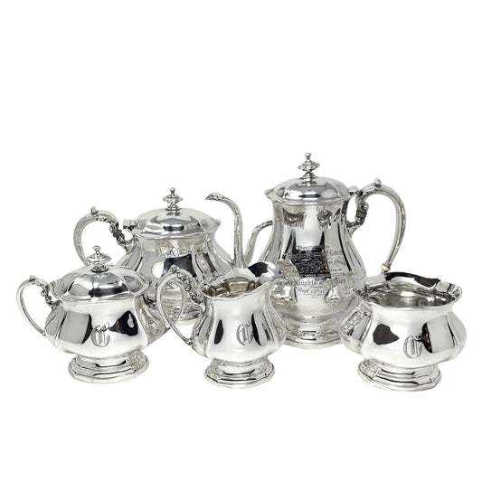 Frank Whiting Sterling 5pc Coffee/Tea Service “Knights of Pythias”