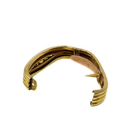 9K Gold Victorian Scarf Clip/ Pin