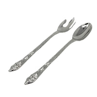 Silverplate Santa Salad Serving Spoon & Fork