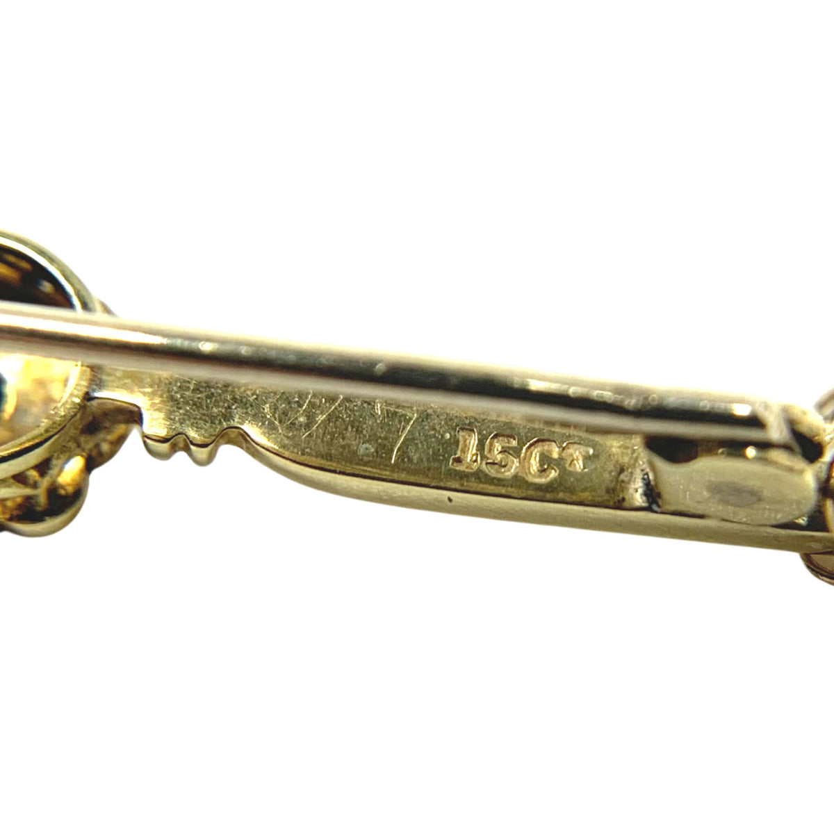 Antique 15K Gold Aquamarine Pearl Brooch