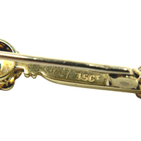 Antique 15K Gold Aquamarine Pearl Brooch