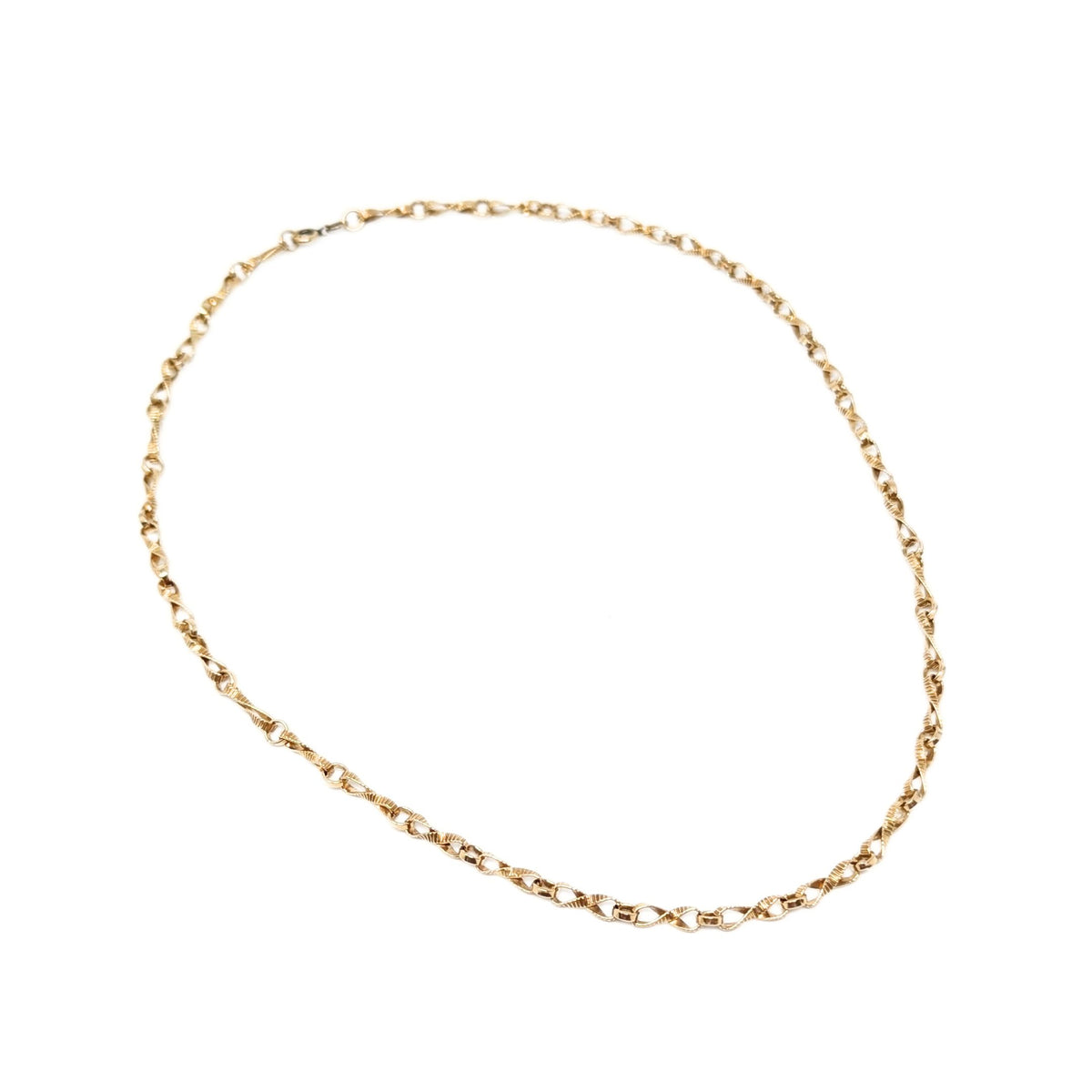 Italian 14K Gold 18” Twisted Link Chain Necklace
