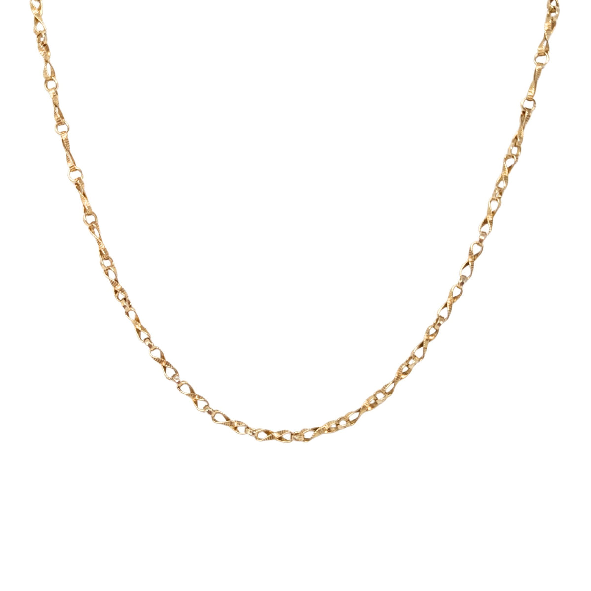 Italian 14K Gold 18” Twisted Link Chain Necklace