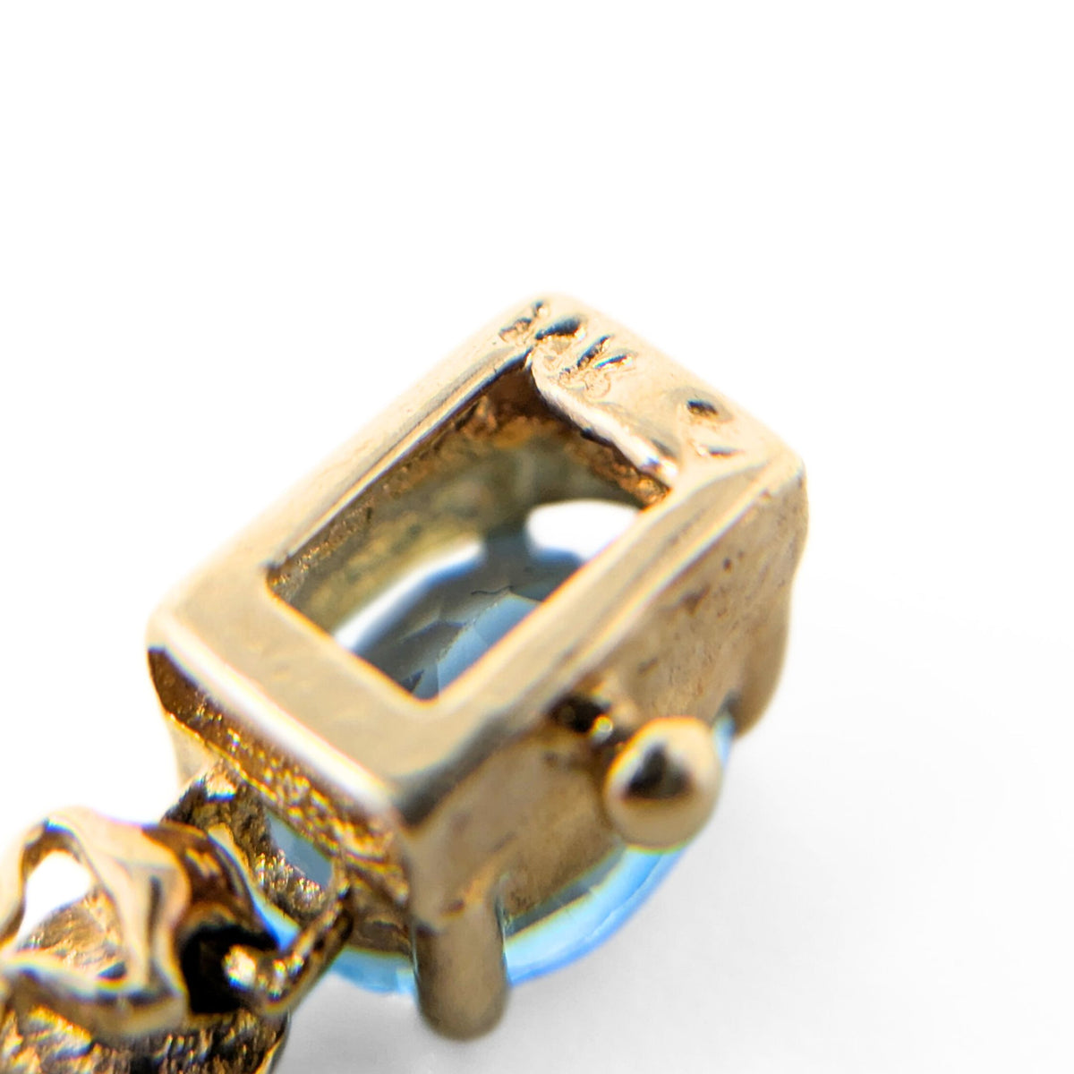 13K Gold Blue Topaz & Diamond Tennis Bracelet