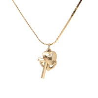 14K Gold 18” Faith, Hope, & Charity Pendant Necklace