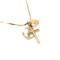 14K Gold 18” Faith, Hope, & Charity Pendant Necklace