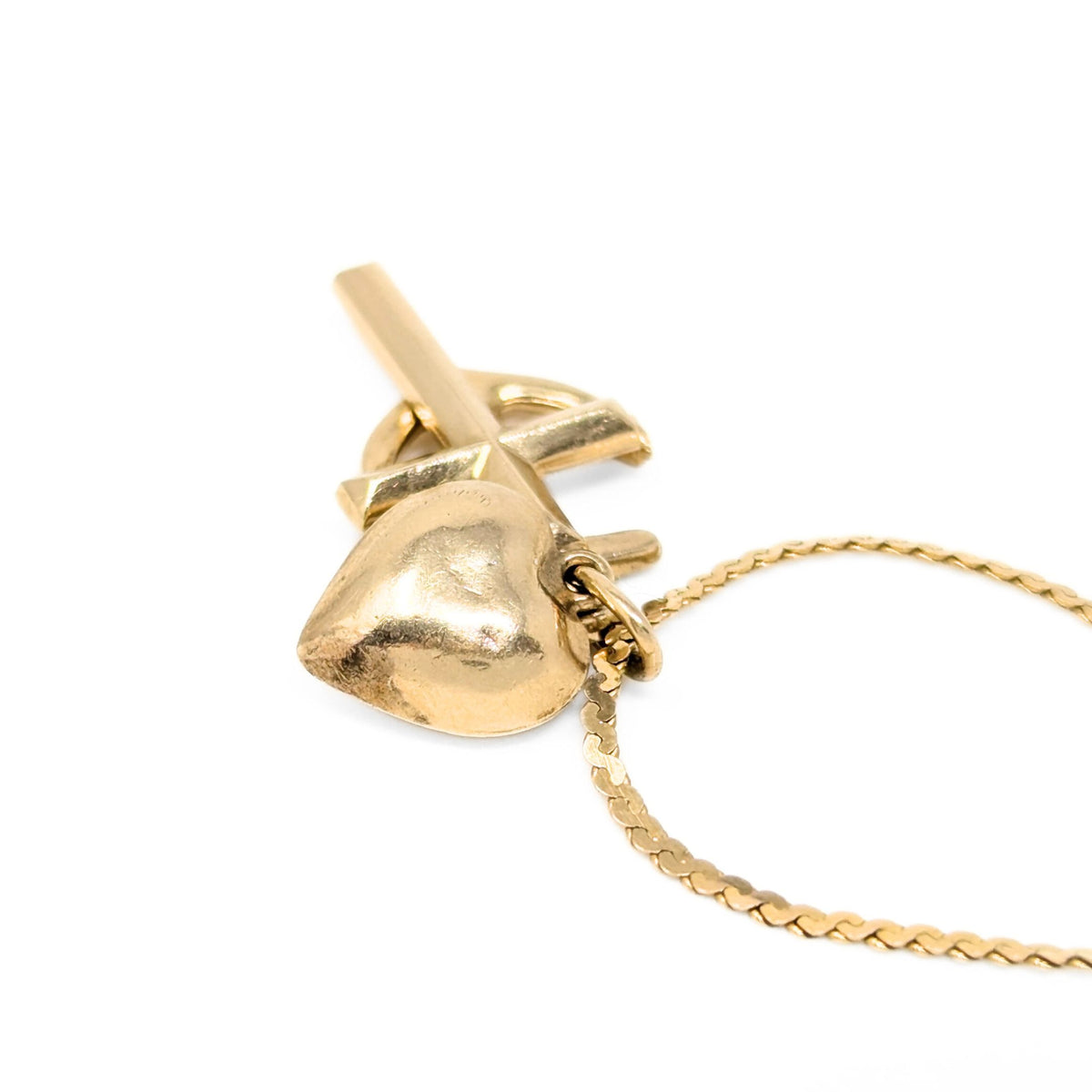 14K Gold 18” Faith, Hope, & Charity Pendant Necklace