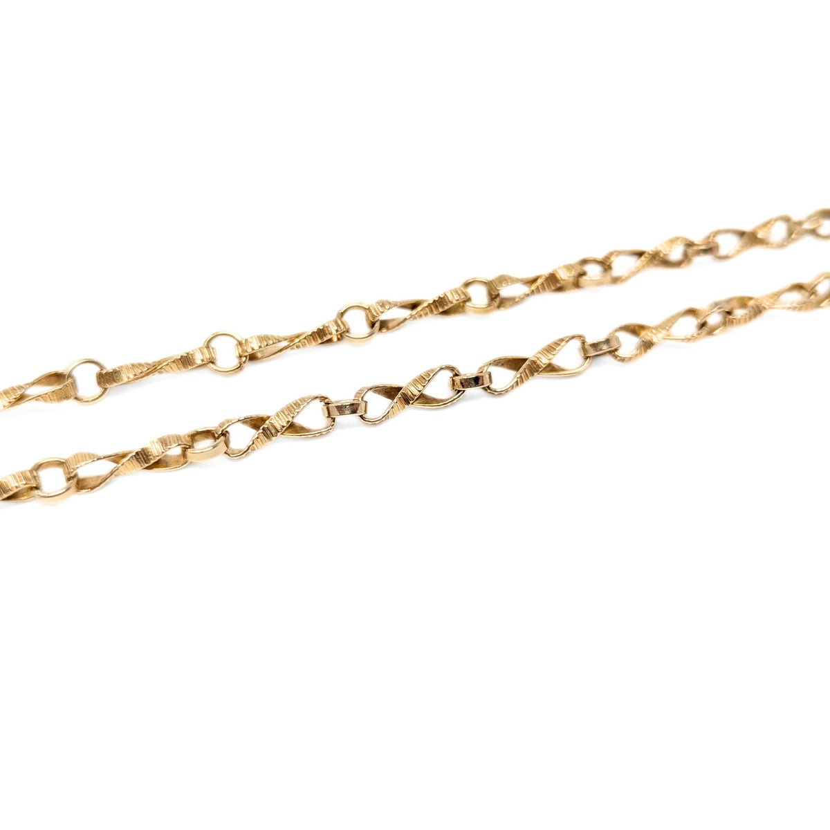 Italian 14K Gold 18” Twisted Link Chain Necklace