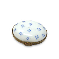 Limoges France Hand-Painted Basket of Flowers Mini Porcelain Trinket Box