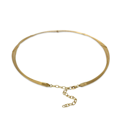 14K Gold Adjustable Braided Wire Necklace (13.8g)