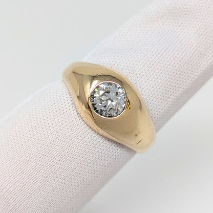 Antique 9K Gold 1.0ct Rose Cut Men’s Diamond Solitaire Ring