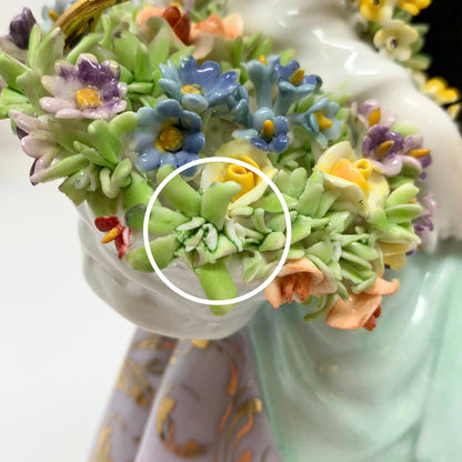 Luigi Fabris Italy Porcelain Lady with Flower Baskets Figurine