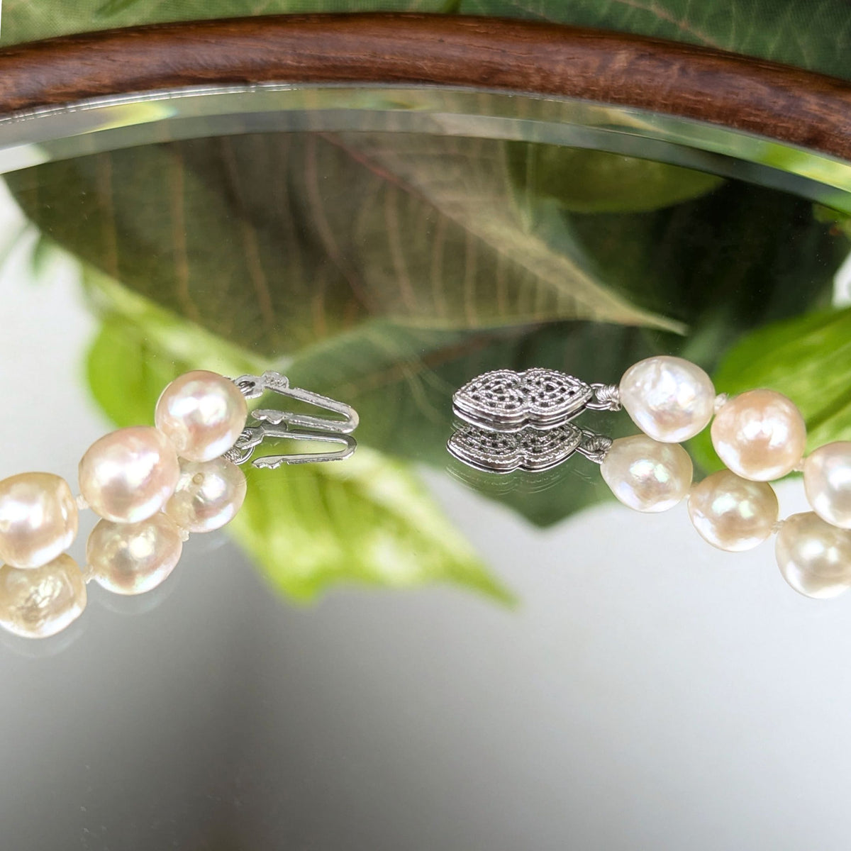 14K White Gold Baroque Pearl 23" Necklace