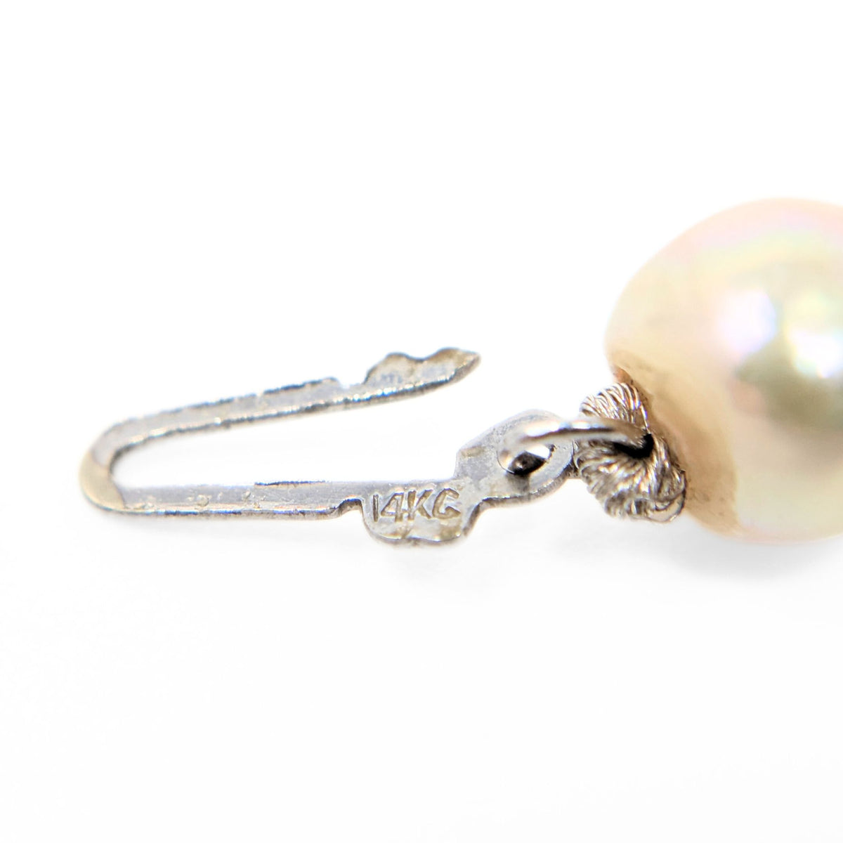 14K White Gold Baroque Pearl 23" Necklace