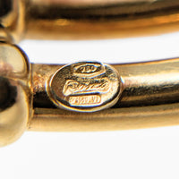 Italian 18K Gold Blue Sapphire Hinged Tri-Bangle Bracelet