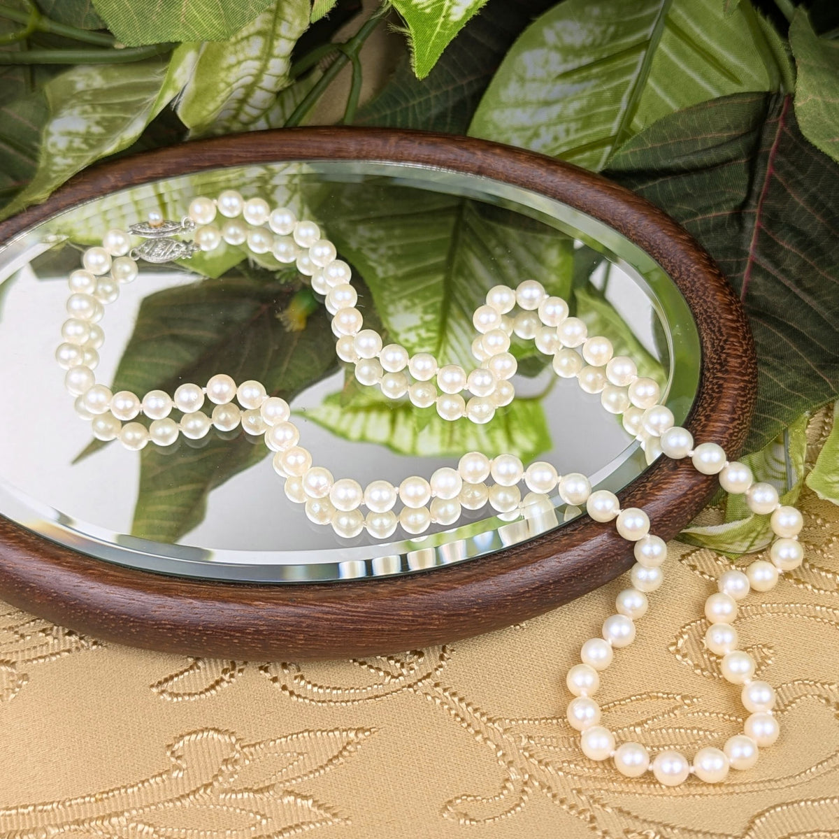 14K Gold 20” Pearl Necklace
