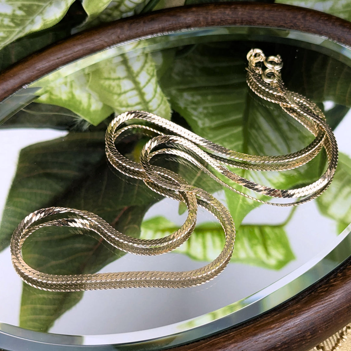 14K Gold Italian 18” 2.3mm Herringbone Necklace