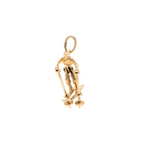 14K Gold Articulated Snow Skier Pendant/Charm