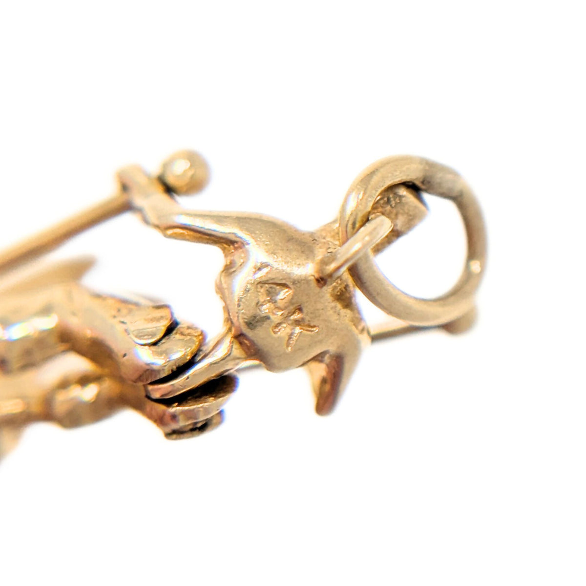 14K Gold Articulated Snow Skier Pendant/Charm