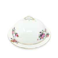 Victoria China Czechoslovakia Round Covered Butter Dish W/ Insert