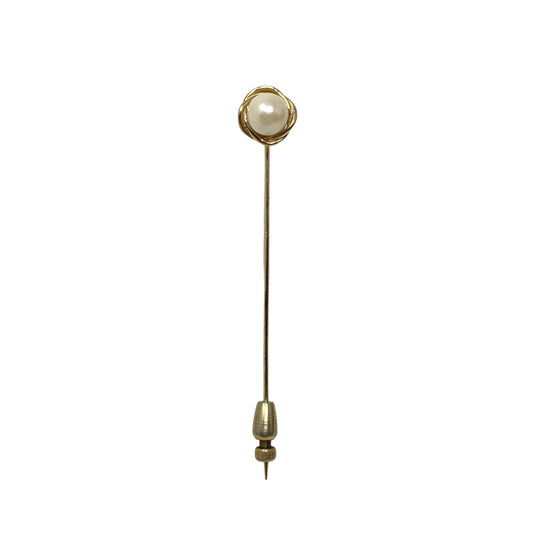 14K Gold Vintage Pearl Stick Pin