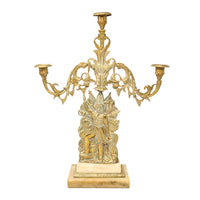 Hungarian Liberation Cast Brass & Marble Candelabra, ca. 1840