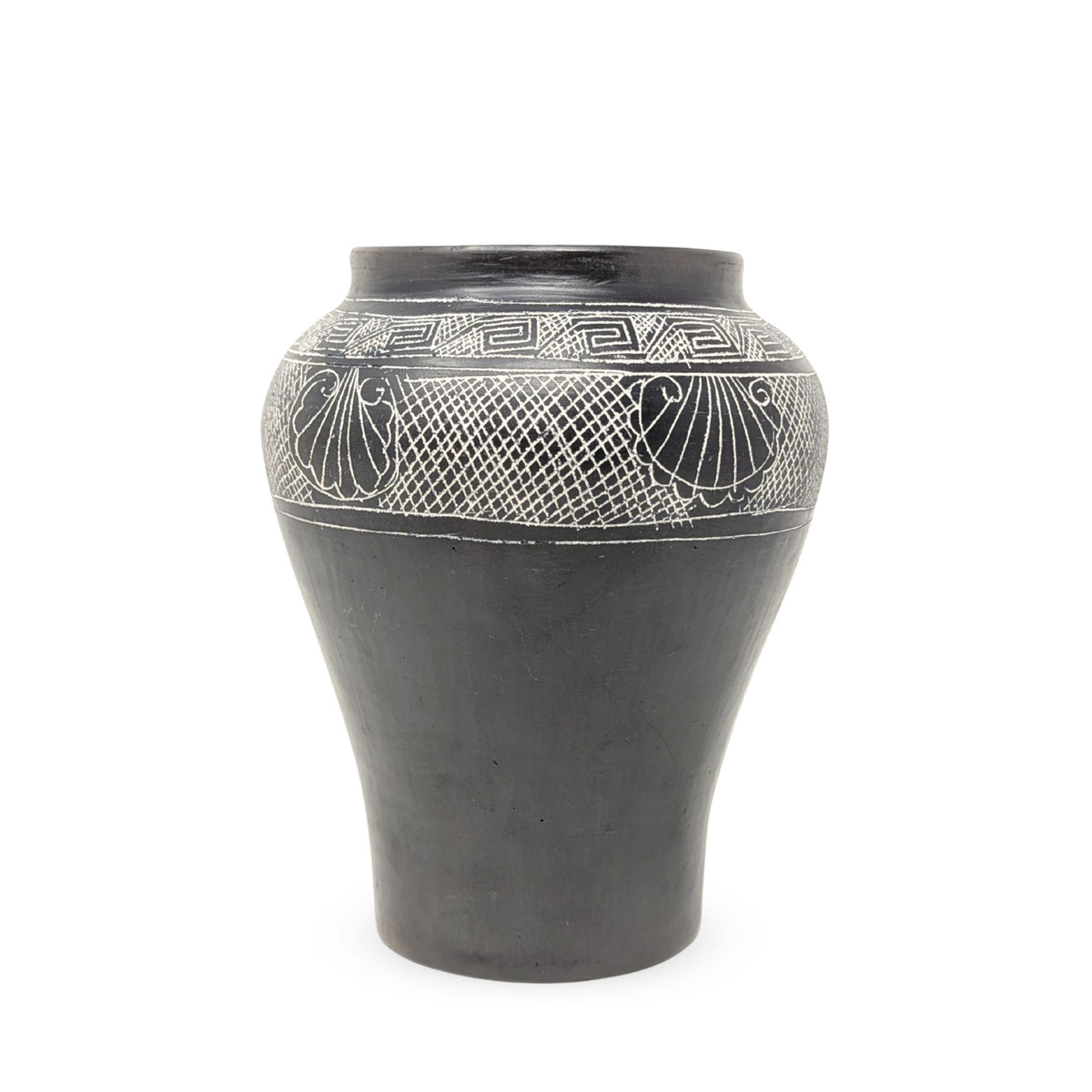 Ancient Greek Reproduction Hand Carved Art Pottery Vase