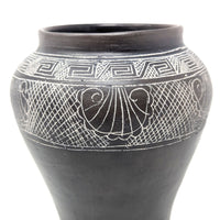 Ancient Greek Reproduction Hand Carved Art Pottery Vase