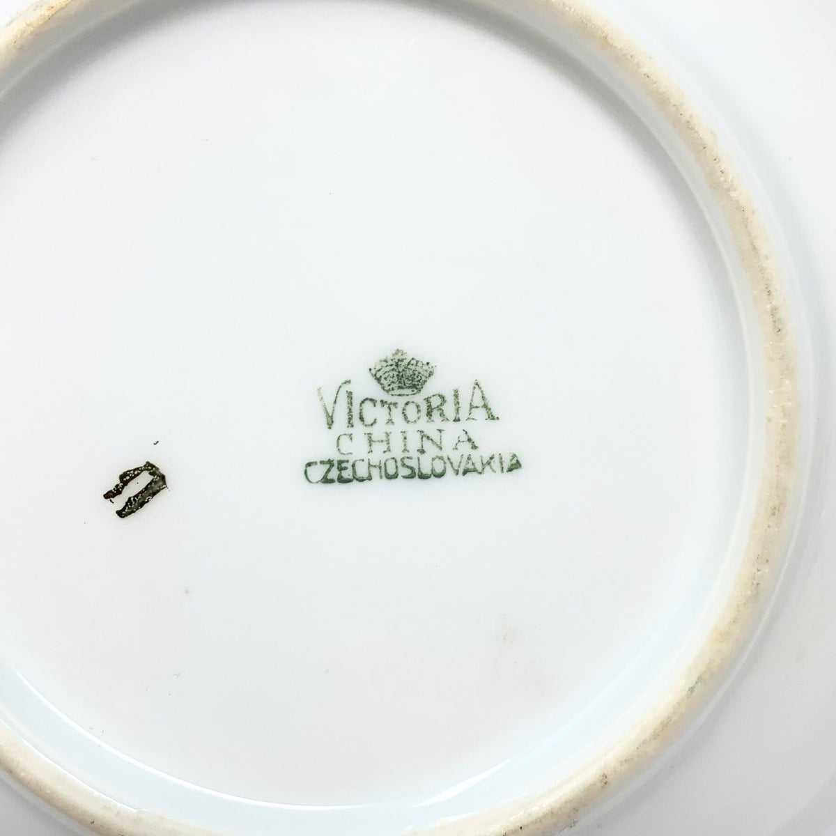 Victoria China Czechoslovakia Round Covered Butter Dish W/ Insert