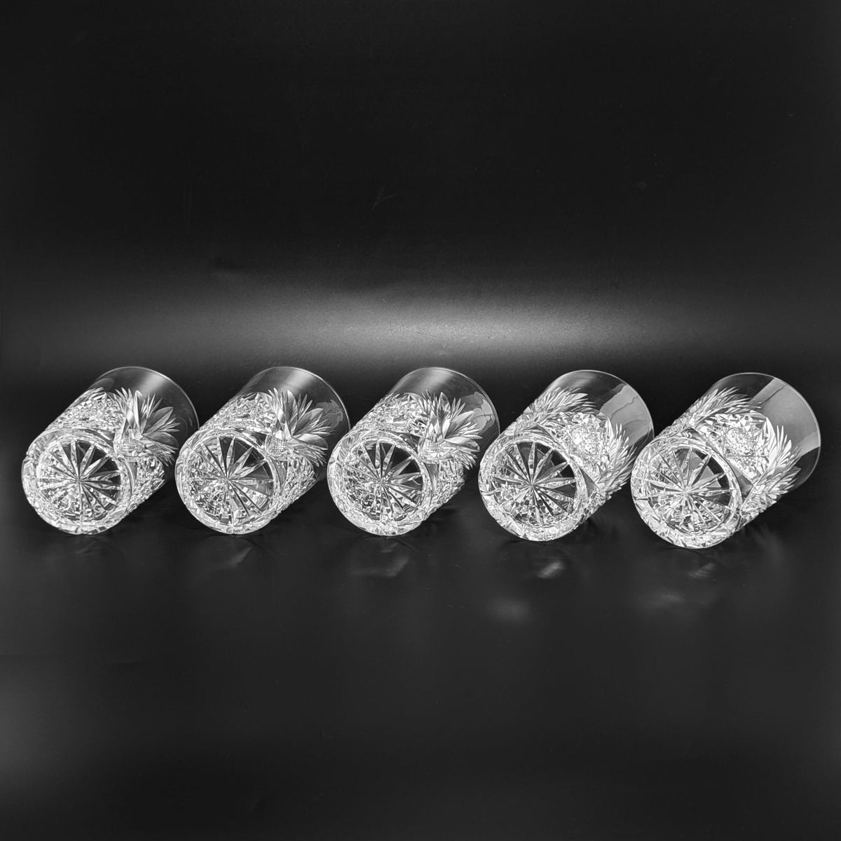 American Brilliant Cut Crystal Old Fashioned Glasses (Set of 5)