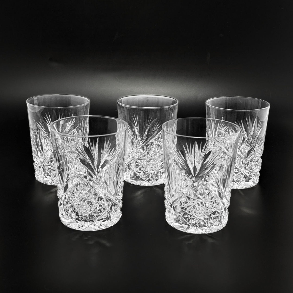 American Brilliant Cut Crystal Old Fashioned Glasses (Set of 5)