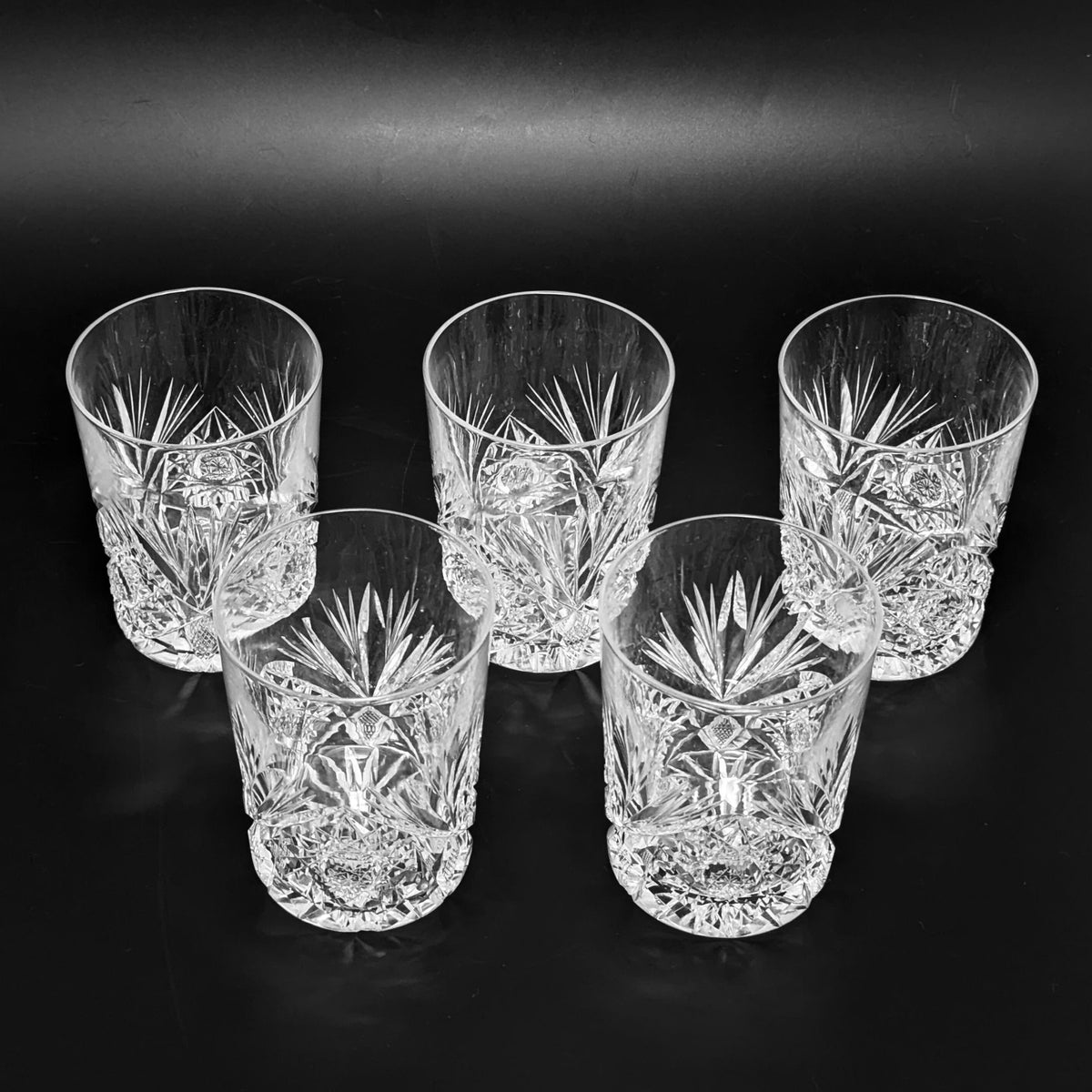 American Brilliant Cut Crystal Old Fashioned Glasses (Set of 5)