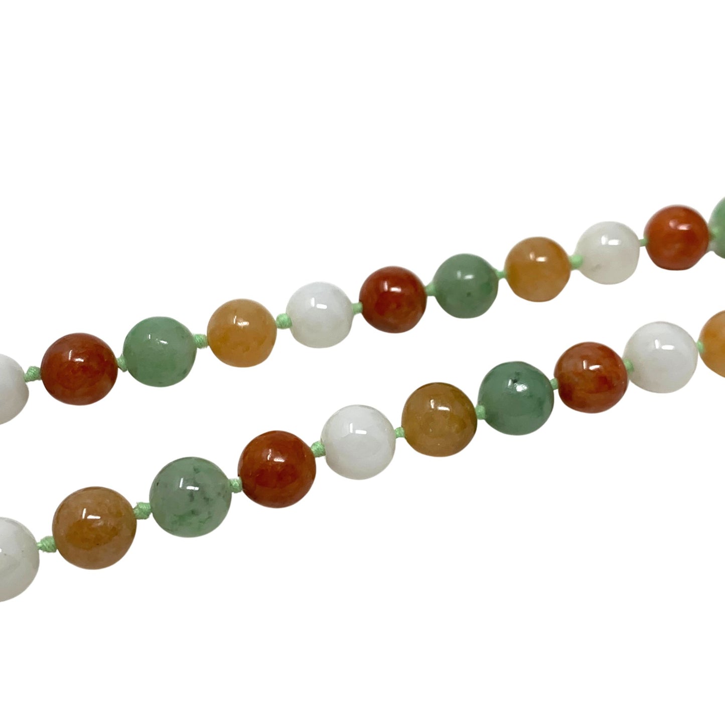 Multi-Colored Jade Bead Necklace With 14K Gold Clasp
