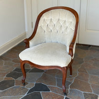 Antique Tufted Back Slipper Chair