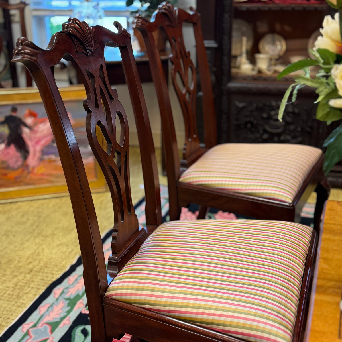 Henkel Harris 1992 #1125/112A Mahogany Claw Foot Dining Chairs (8)