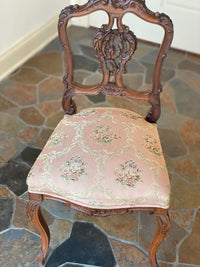 Antique Rococo Petite Carved Vanity Chair